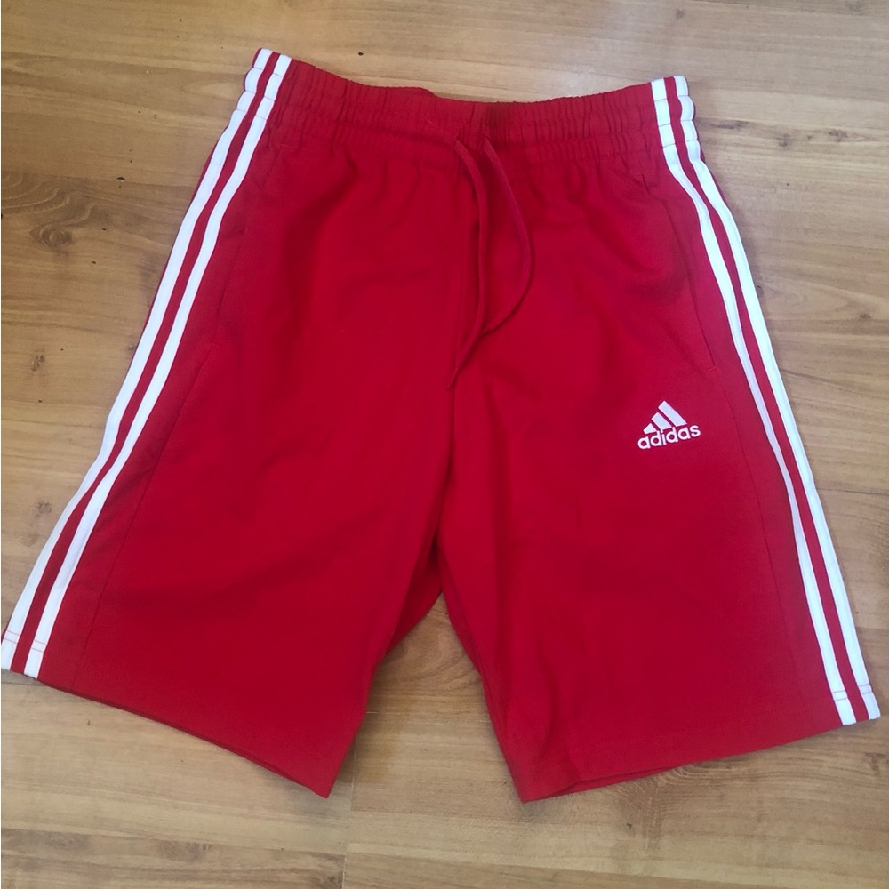 Adidas Men’s Red 3-Stripes Shorts Size S NWT Athletic Gym Casual
